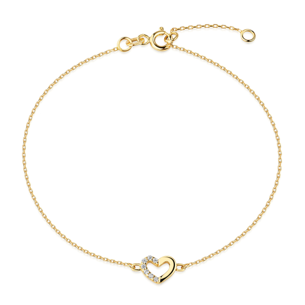 Armband Herz Zirkonia 8k Gold