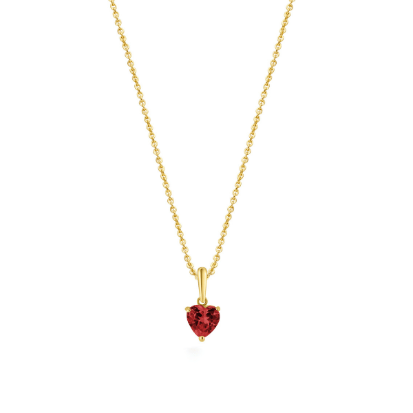 Kette Herz Zirkonia rot 14k Gold