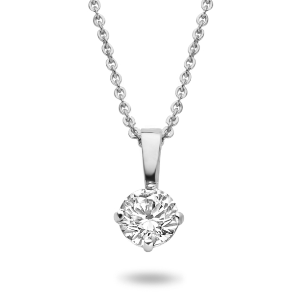 Kette Solitär Zirkonia 14k Weißgold