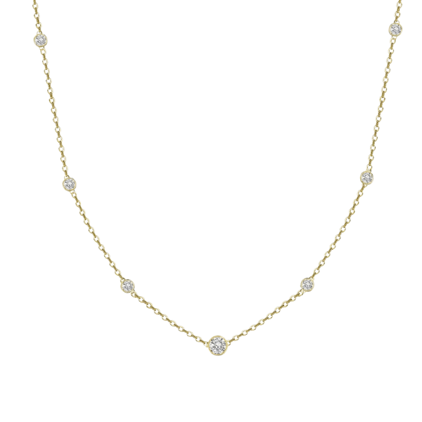 Kette mit 7 Diamanten 0.12 ct 14k Gold