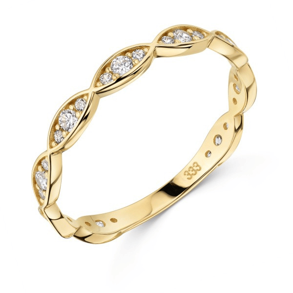 Ring Wave Zirkonia 8k Gold