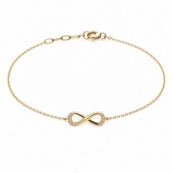 Armband Infinity Zirkonia 14k Gold