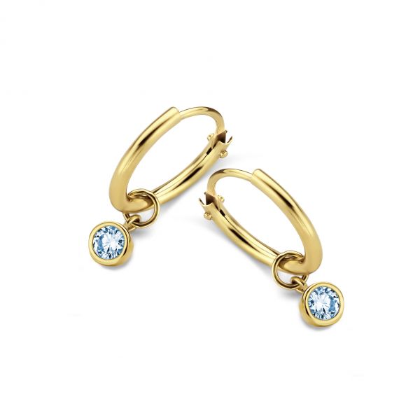 Creolen Aqua Zirkonia 14k Gold