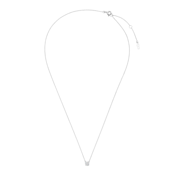 Kette mit Zirkonia 4mm 14k Weißgold Totalansicht