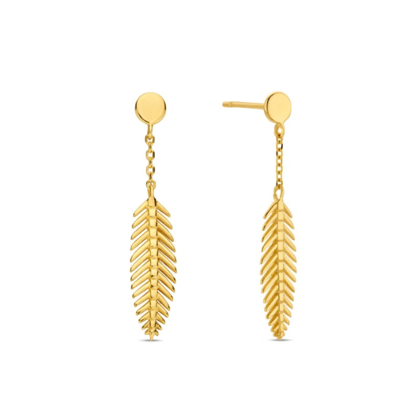 Ohrstecker Feder Dot 585 Gold