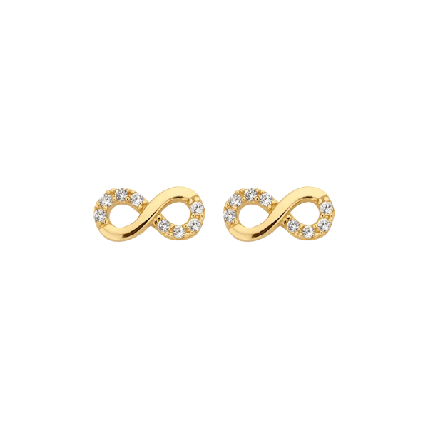 Ohrstecker Infinity mit Zirkonia 585 Gold