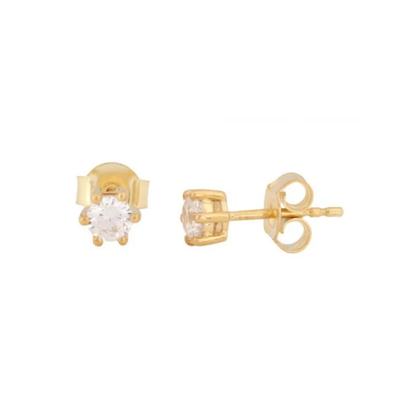 Ohrstecker Lab Grown Diamant 0.10 ct 6 Prong 14k Gold